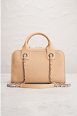 FWRD Renew Chanel Deauville 2 Way Handbag in Beige, view 3, click to view large image.