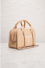 FWRD Renew Chanel Deauville 2 Way Handbag in Beige, view 4, click to view large image.