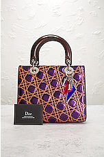 FWRD Renew Dior X Anselm Reyle Lady Cannage Handbag in Purple, view 10, click to view large image.