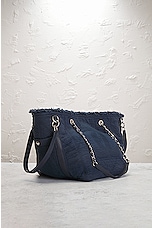 FWRD Renew Chanel Denim Tote Bag in Navy, view 4, click to view large image.