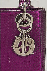 FWRD Renew Dior Python Mini Lady Handbag in Metallic Purple, view 6, click to view large image.