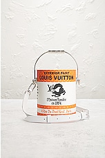 FWRD Renew Louis Vuitton Leather Paint Can Bag in Orange, view 2, click to view large image.