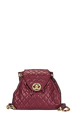 FWRD Renew Chanel Drawstring Caviar Backpack in Maroon, view 1, click to view large image.