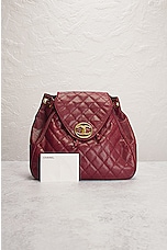 FWRD Renew Chanel Drawstring Caviar Backpack in Maroon, view 10, click to view large image.