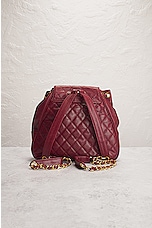 FWRD Renew Chanel Drawstring Caviar Backpack in Maroon, view 3, click to view large image.