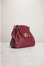 FWRD Renew Chanel Drawstring Caviar Backpack in Maroon, view 4, click to view large image.