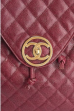 FWRD Renew Chanel Drawstring Caviar Backpack in Maroon, view 6, click to view large image.