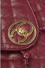 FWRD Renew Chanel Drawstring Caviar Backpack in Maroon, view 7, click to view large image.