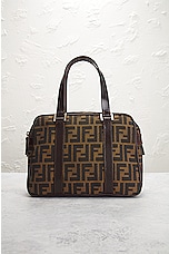 FWRD Renew Fendi Zucca Boston Bag in Brown, view 2, click to view large image.