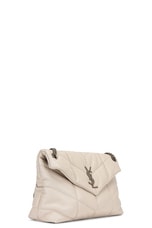 FWRD Renew Saint Laurent Medium Puffer Chain Bag in Crema Soft, view 3, click to view large image.