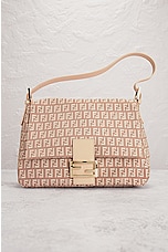 FWRD Renew Fendi Zucca Mama Baguette Shoulder Bag in Pink, view 2, click to view large image.