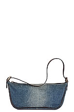 FWRD Renew Fendi Denim Pochette Accessories Shoulder Bag in Blue, view 1, click to view large image.