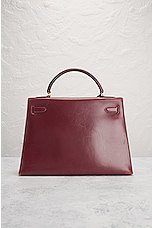 FWRD Renew Hermes Box Kelly 32 Handbag in Bordeaux, view 3, click to view large image.