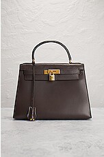 FWRD Renew Hermes Kelly 28 Handbag in Dark Brown, view 2, click to view large image.