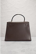 FWRD Renew Hermes Kelly 28 Handbag in Dark Brown, view 3, click to view large image.