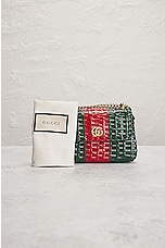FWRD Renew Gucci GG Marmont Wicker Shoulder Bag in Green & Red, view 10, click to view large image.