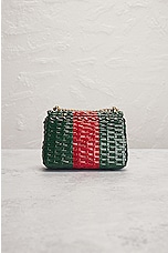 FWRD Renew Gucci GG Marmont Wicker Shoulder Bag in Green & Red, view 3, click to view large image.