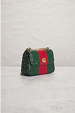 FWRD Renew Gucci GG Marmont Wicker Shoulder Bag in Green & Red, view 4, click to view large image.