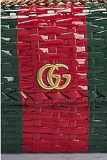 FWRD Renew Gucci GG Marmont Wicker Shoulder Bag in Green & Red, view 6, click to view large image.