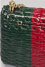 FWRD Renew Gucci GG Marmont Wicker Shoulder Bag in Green & Red, view 9, click to view large image.