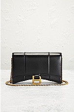 FWRD Renew Balenciaga Hourglass Wallet On Chain Bag in Black, view 2, click to view large image.