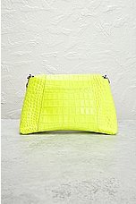 FWRD Renew Balenciaga Small Downtown Shoulder Bag in Fluo Yellow, view 3, click to view large image.