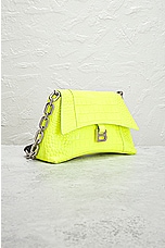 FWRD Renew Balenciaga Small Downtown Shoulder Bag in Fluo Yellow, view 4, click to view large image.
