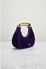 FWRD Renew TOM FORD Bianca Velvet Mini Hobo Bag in Violet, view 4, click to view large image.