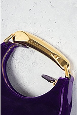 FWRD Renew TOM FORD Bianca Velvet Mini Hobo Bag in Violet, view 6, click to view large image.