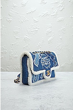 FWRD Renew Chanel Paris-Egypt Denim Shearling Shoulder Bag in Medium Blue, view 4, click to view large image.