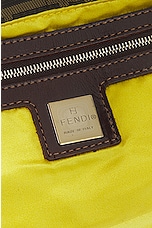 FWRD Renew Fendi Zucca Floral Embroidered Mama Baguette Shoulder Bag in Brown, view 5, click to view large image.
