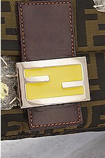 FWRD Renew Fendi Zucca Floral Embroidered Mama Baguette Shoulder Bag in Brown, view 6, click to view large image.