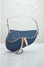 FWRD Renew Dior Denim Saddle Bag in Medium Blue, view 2, click to view large image.