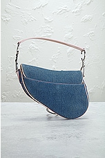 FWRD Renew Dior Denim Saddle Bag in Medium Blue, view 3, click to view large image.