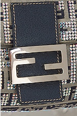 FWRD Renew Fendi Crystal Zucca Baguette Shoulder Bag in Grey, view 6, click to view large image.