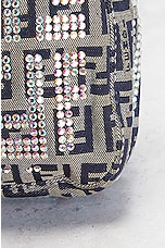 FWRD Renew Fendi Crystal Zucca Baguette Shoulder Bag in Grey, view 7, click to view large image.