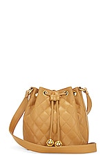 FWRD Renew Chanel Matelasse Caviar Drawstring Shoulder Bag in Beige, view 1, click to view large image.