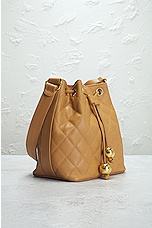 FWRD Renew Chanel Matelasse Caviar Drawstring Shoulder Bag in Beige, view 4, click to view large image.