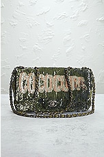 FWRD Renew Chanel Coco Cuba Sequin Chain Shoulder Bag in Khaki, view 2, click to view large image.