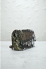 FWRD Renew Chanel Coco Cuba Sequin Chain Shoulder Bag in Khaki, view 4, click to view large image.