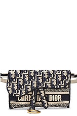 FWRD Renew Dior Trotter Saddle Waist Bag in Navy, view 1, click to view large image.