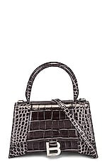 FWRD Renew Balenciaga Small Hourglass Top Handle Bag in Dark Grey, view 2, click to view large image.