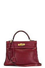 FWRD Renew Hermes Kelly 32 Handbag in Bordeaux, view 1, click to view large image.