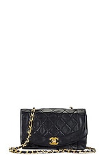 FWRD Renew Chanel Quilted Diana Chain Shoulder Bag in Black, view 1, click to view large image.