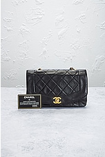 FWRD Renew Chanel Quilted Diana Chain Shoulder Bag in Black, view 10, click to view large image.