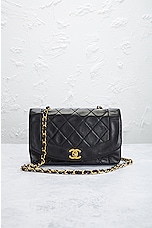FWRD Renew Chanel Quilted Diana Chain Shoulder Bag in Black, view 2, click to view large image.
