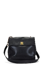 FWRD Renew Chanel Triple Coco Caviar Backpack in Black, view 1, click to view large image.