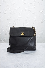 FWRD Renew Chanel Triple Coco Caviar Backpack in Black, view 2, click to view large image.