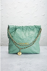 FWRD Renew Chanel Chain Buckle Bag in Mint, view 2, click to view large image.