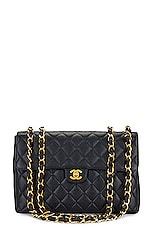 FWRD Renew Chanel Quilted Caviar Single Flap Chain Shoulder Bag in Black, view 1, click to view large image.
